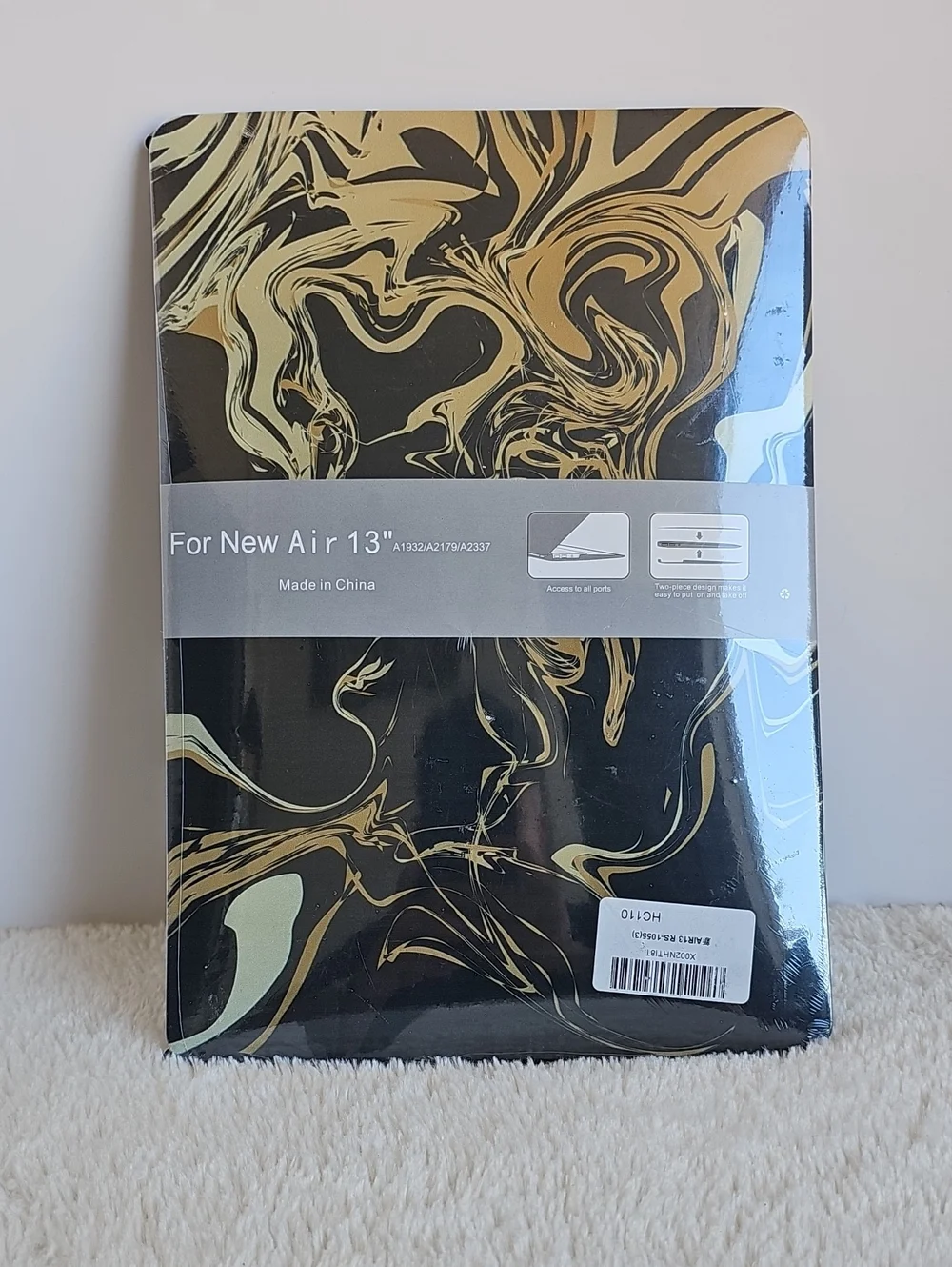 NWT Gold Black Marble Hard Shell Case for MacBook Air 13